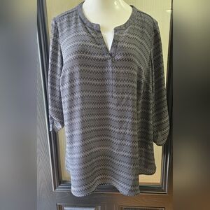 DR2 Charcoal Zigzag Women's Blouse